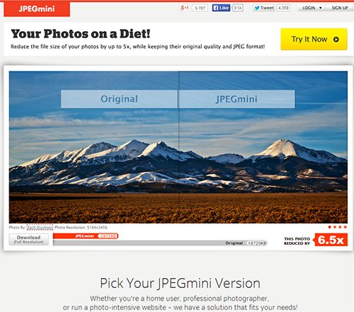 JPEGmini - редактор изображений