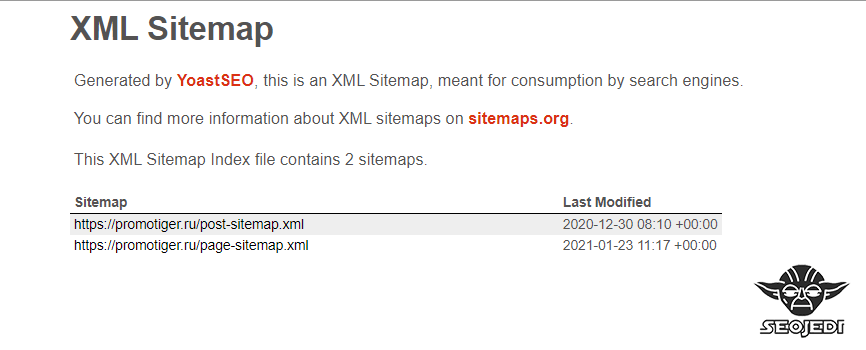Plan du site XML